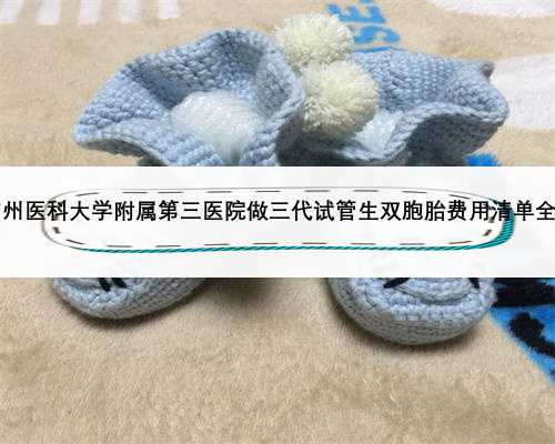 2022广州医科大学附属第三医院做三代试管生双胞胎费用清单全面解读